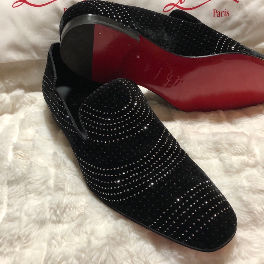 Christian Louboutin Dandy Chick Orlato Flat Size 43.5 Black/Silver.